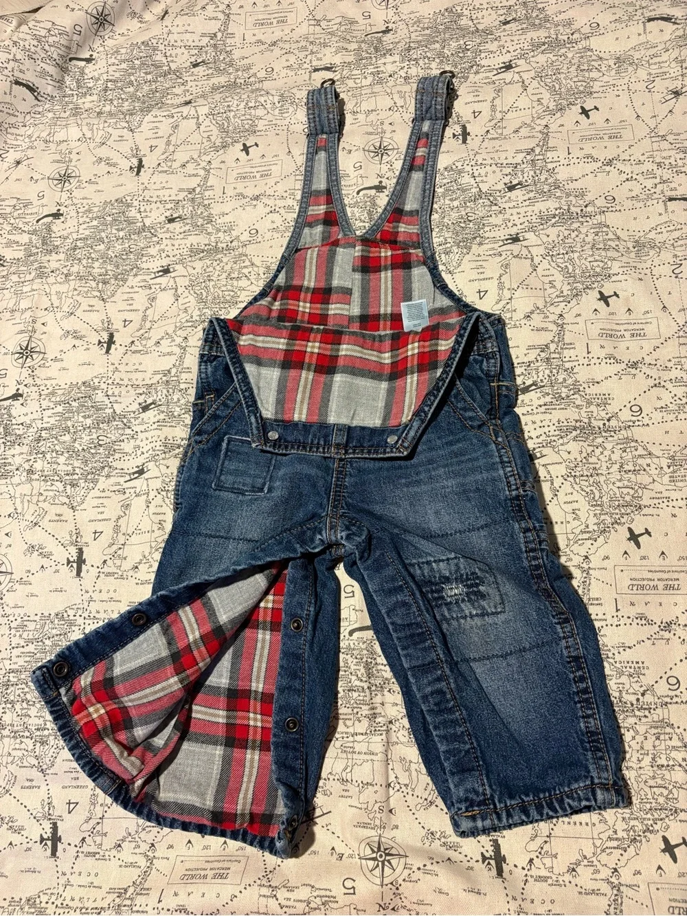 OshKosh B'gosh Toddler Denim Overalls in Distressed Blue